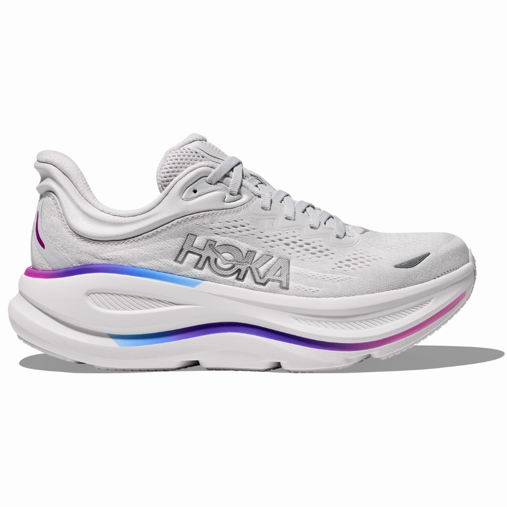 Velcro Design Hoka Bondi 9 Cosmic Grey/White Running Shoe (Women's)
