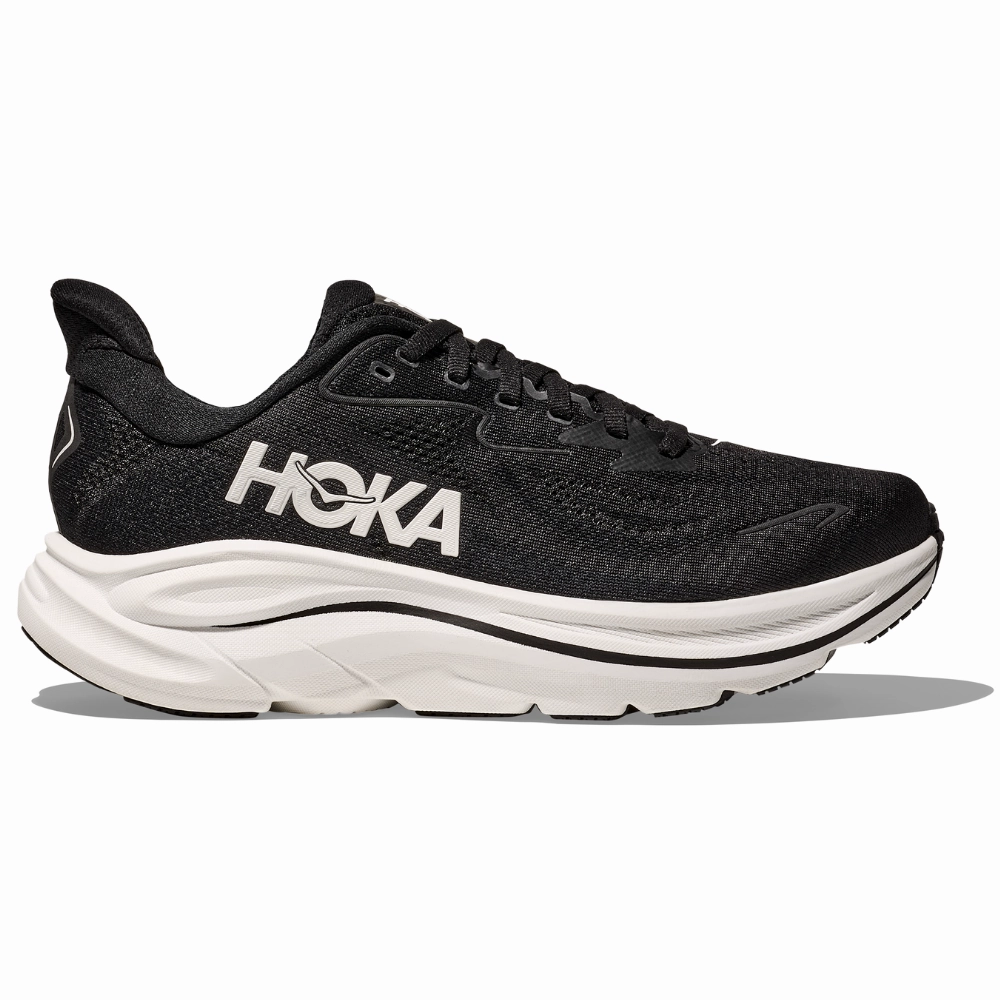 Hoka Clifton 10 Black/White Running Shoe (Women's) Unisex Design