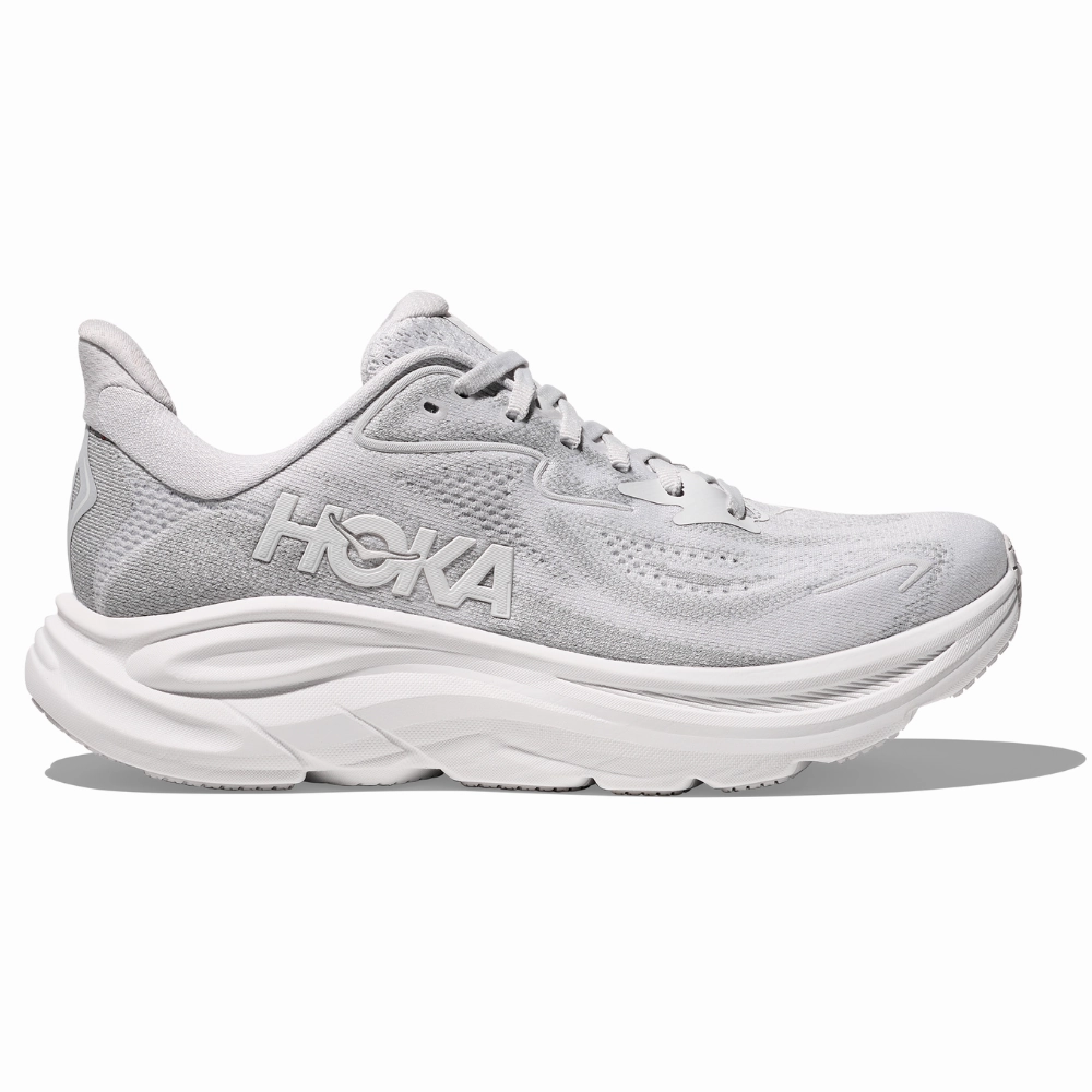 Hoka Clifton 10 Cosmic Grey/Stardust Running Shoe (Women's) Mesh Flow foldable