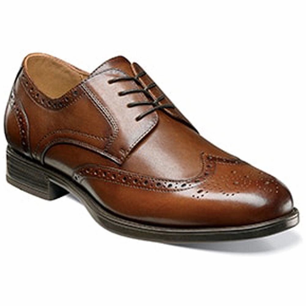 Minimal Color Goodyear Welted Construction Florsheim Midtown Wingtip Oxford Cognac Leather (Men's)