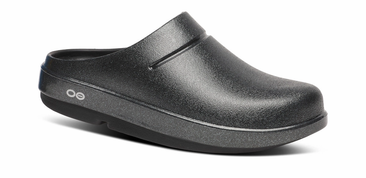 Women's OOcloog Luxe Clog - Black Sparkle Seamless Inner Construction All Day Road Trip