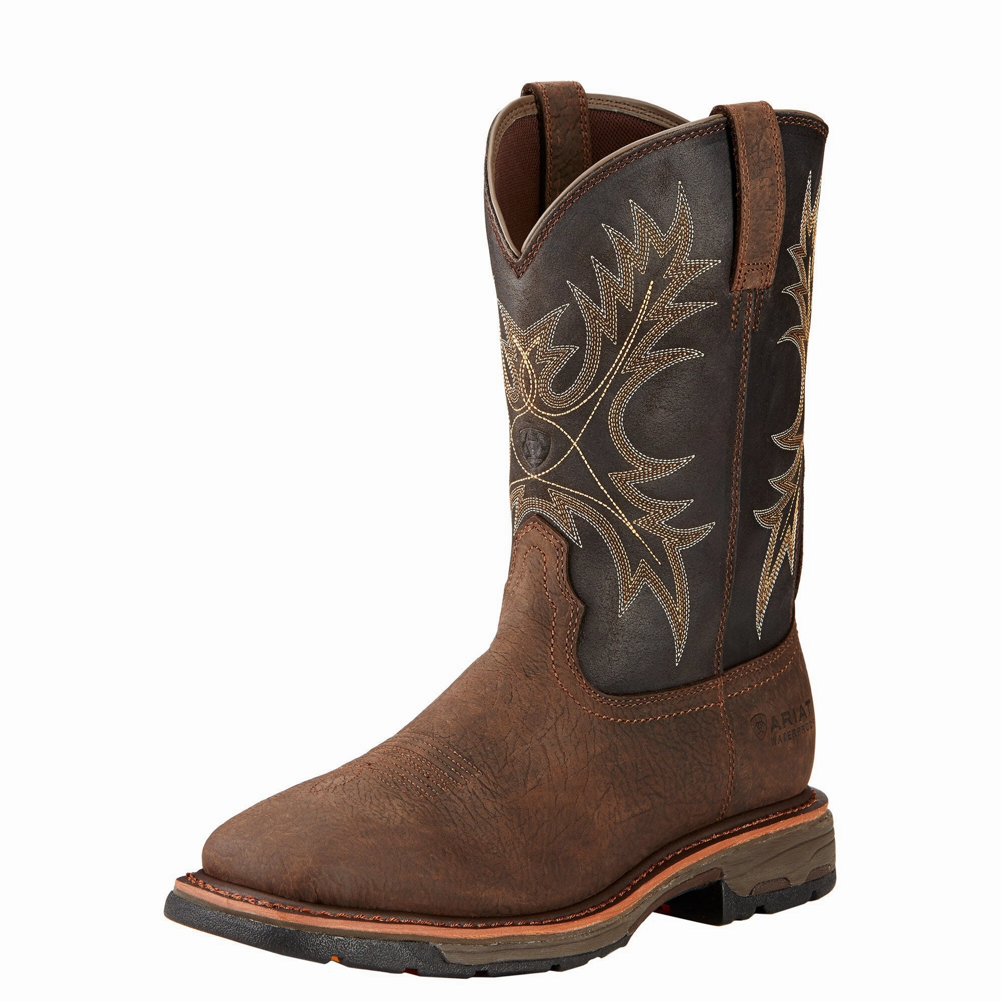 Outdoor Mission Ready Use ARIAT Men's WorkHog H2O Wide Square Toe Boot - Bruin Brown/Coffee
