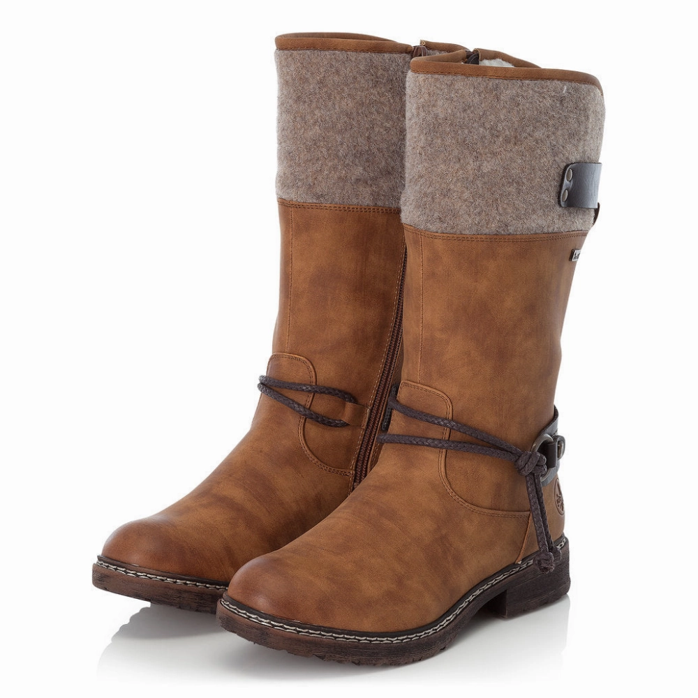 Cold Jog Fashionable Design Rieker Dominika 74 Noce/Kastanie/Wood High Boot (Women's)