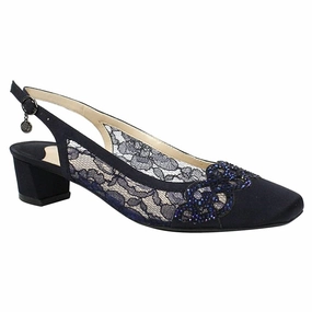 Milan Chic Weather Proof J. Renee Faleece Heel Navy Lace (Women's)