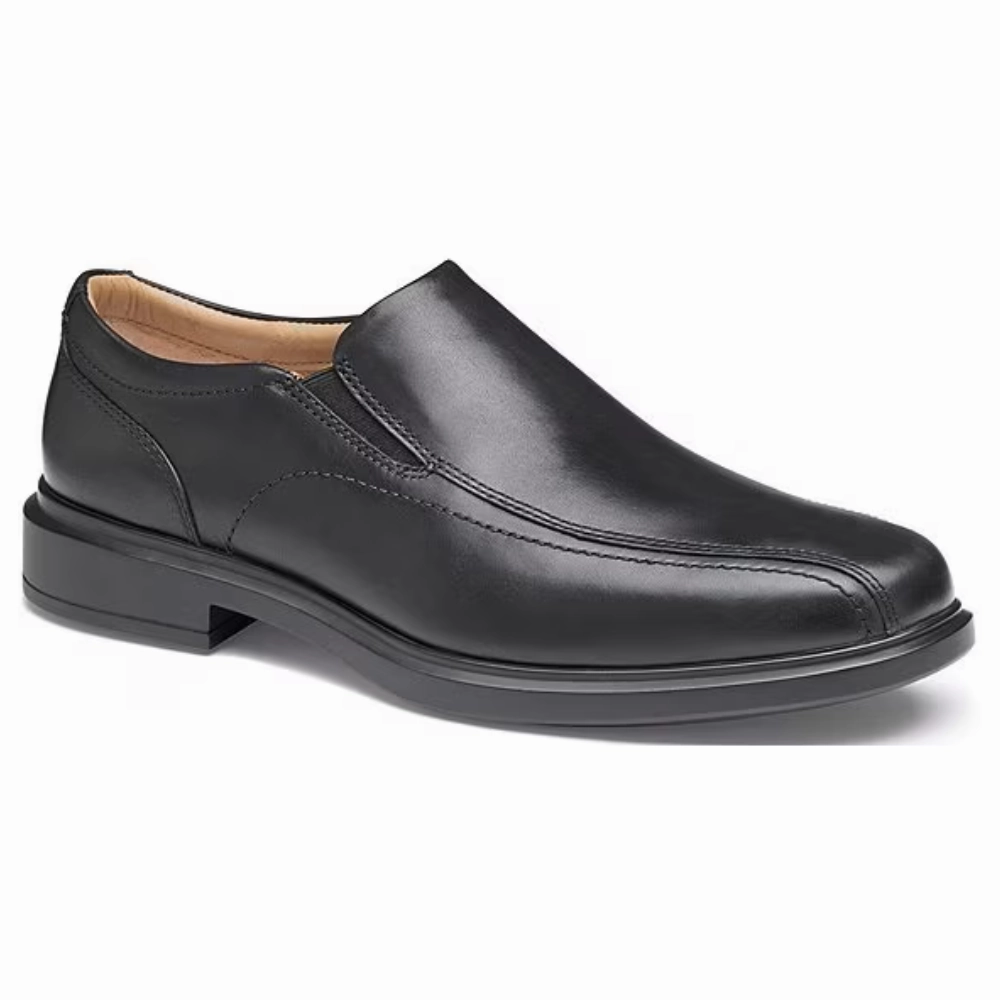 Classic Toe Cap Evening Mode Johnston & Murphy Stanton 2.0 Black Full Grain Slip-On Shoe (Men's)