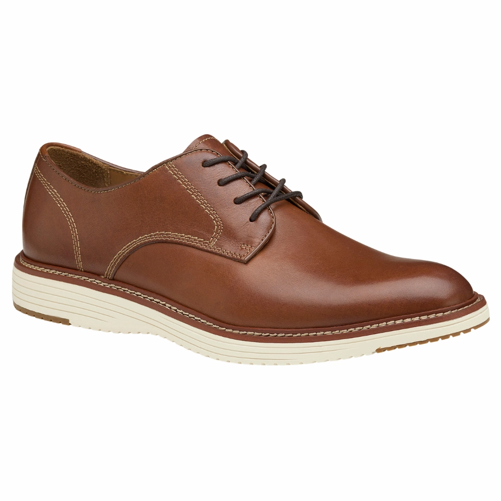 Johnston & Murphy Upton Plain Toe Tan Full Grain Leather Shoe (Men's) Grab Shade