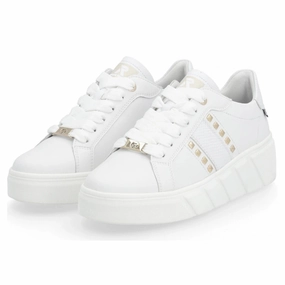 Rieker Carla 06 White Leather Sneaker (Women's) Wind Step All Round