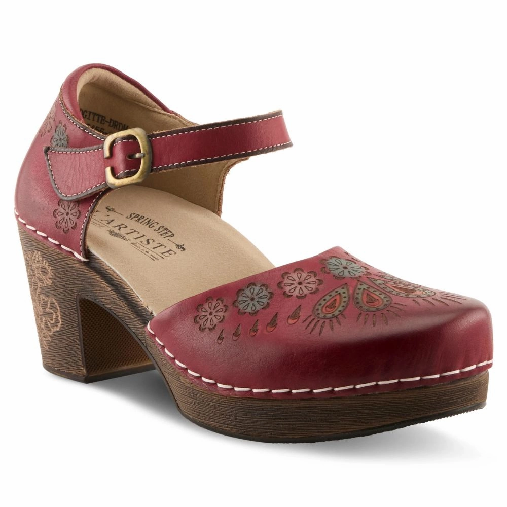 L'artiste By Spring Step Bridgitte Dark Red Multi Leather Pump (Women's) Birthday Spark