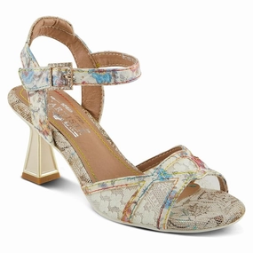 L'Artiste by Spring Step Chatel Beige Multi Leather Sandal (Women's) Cool Fit