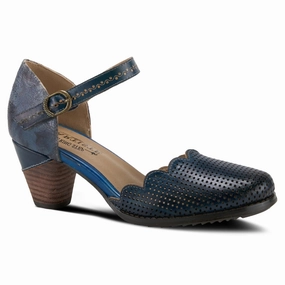 Elegant Arch L'Artiste By Spring Step Parchelle Navy Multi Leather Heel (Women's)