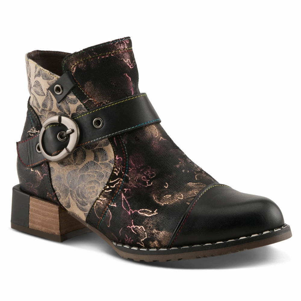 L'artiste By Spring Step Sipperb Black Multi Leather Boot (Women's) Show Time
