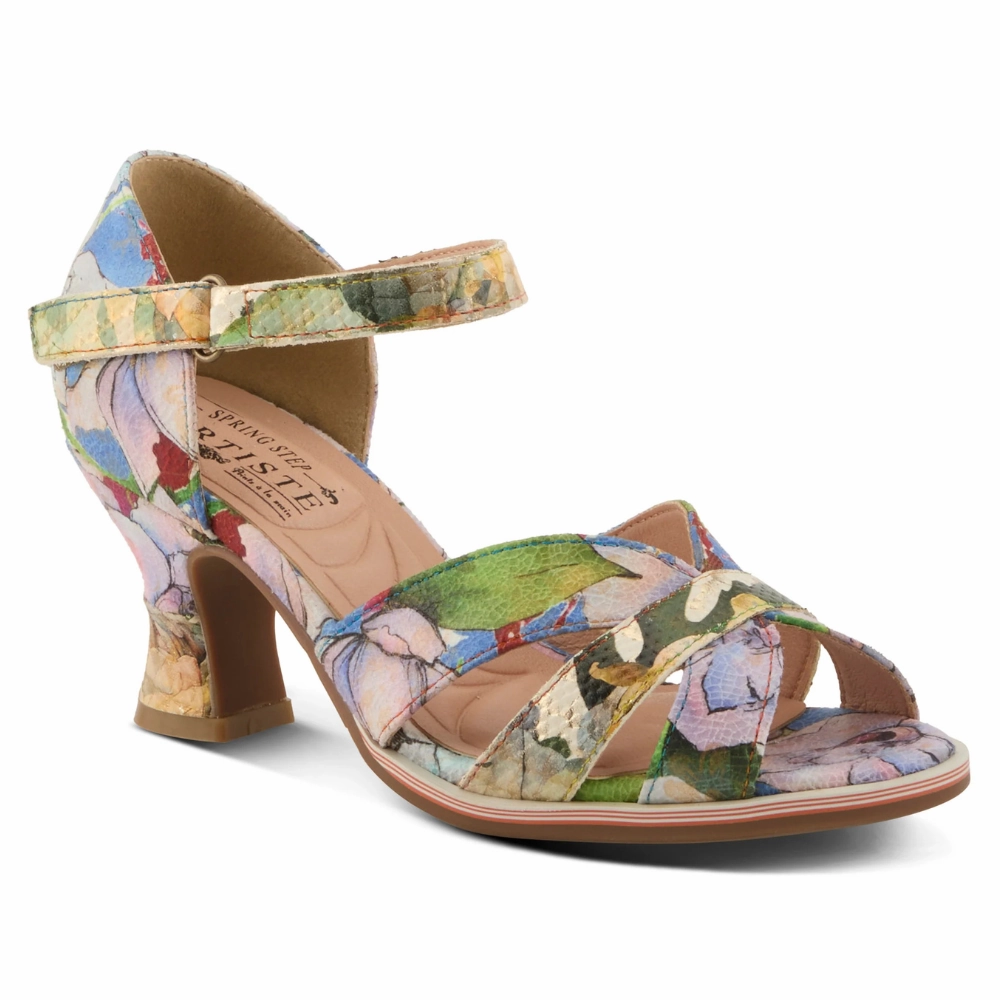 Gel Insert L'Artiste By Spring Step Waltz Lilac Multi Leather Sandal (Women's)