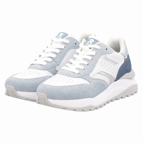 Quick Dry Textiles Rieker Akilah 00 Blue/White Leather Sneaker (Women's)
