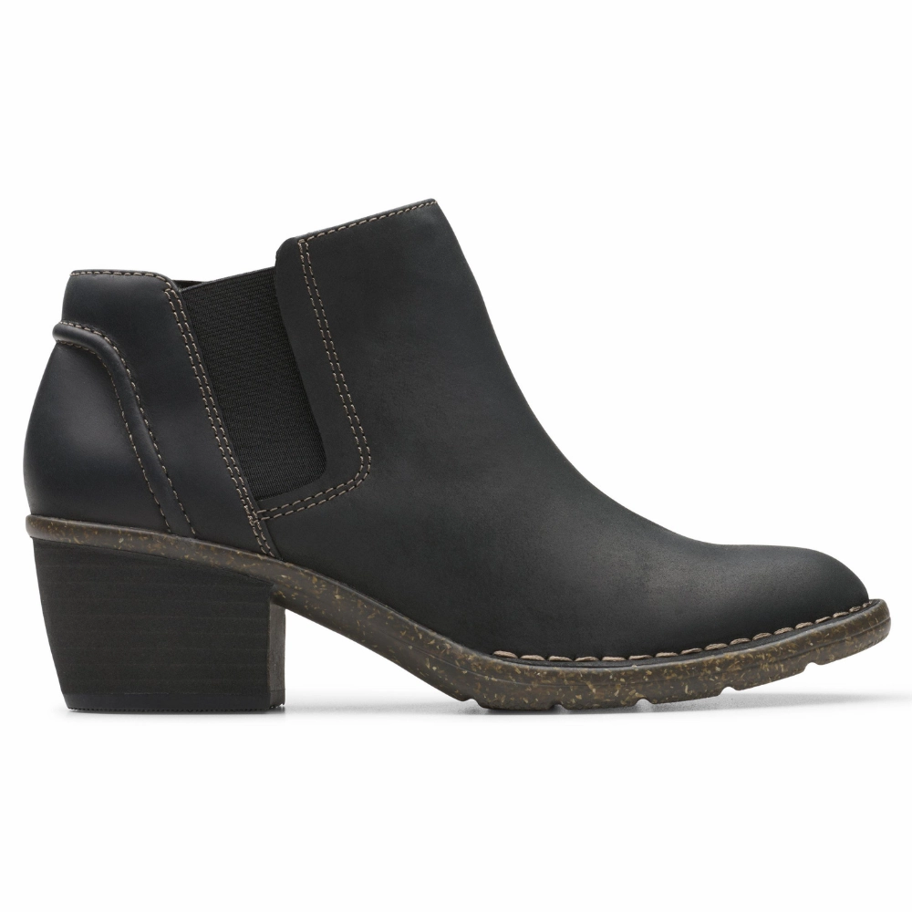 Dance Fit Breath Mesh Clarks Kastela Lo Black Leather Boot (Women's)