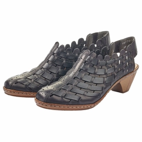 Elevated Look Rieker Sina 78 Slingback Heel Black (Women's)