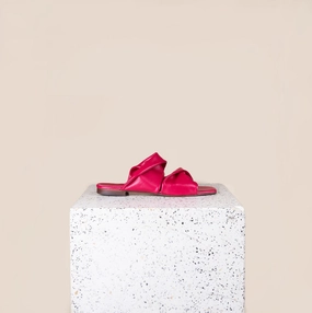 Slip Resistant Tread Pattern Lido - Fuchsia Nappa Sandals