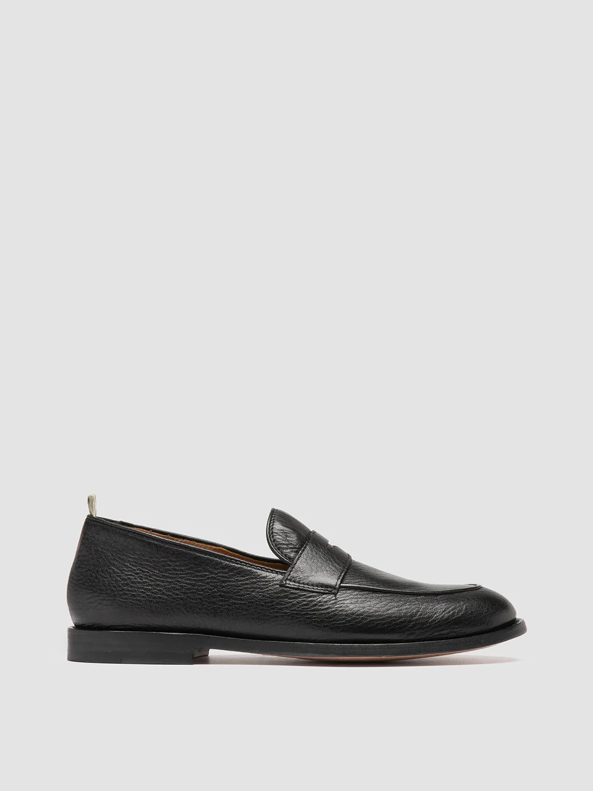 OPERA 001 - Black Leather Penny Loafers Balanced Design