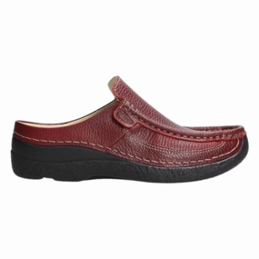 Comfort Padding Wolky Roll Slide Red Print Clog (Women's)
