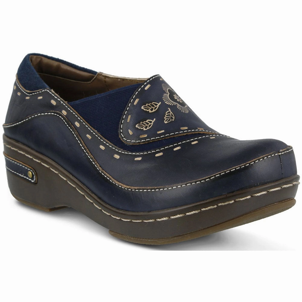 Adaptive Fit Runway Pop Spring Step Burbank Navy Leather (Women's)