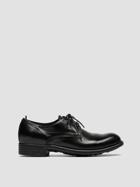 CALIXTE 068 - Black Leather Derby Shoes Timeless Oxfords