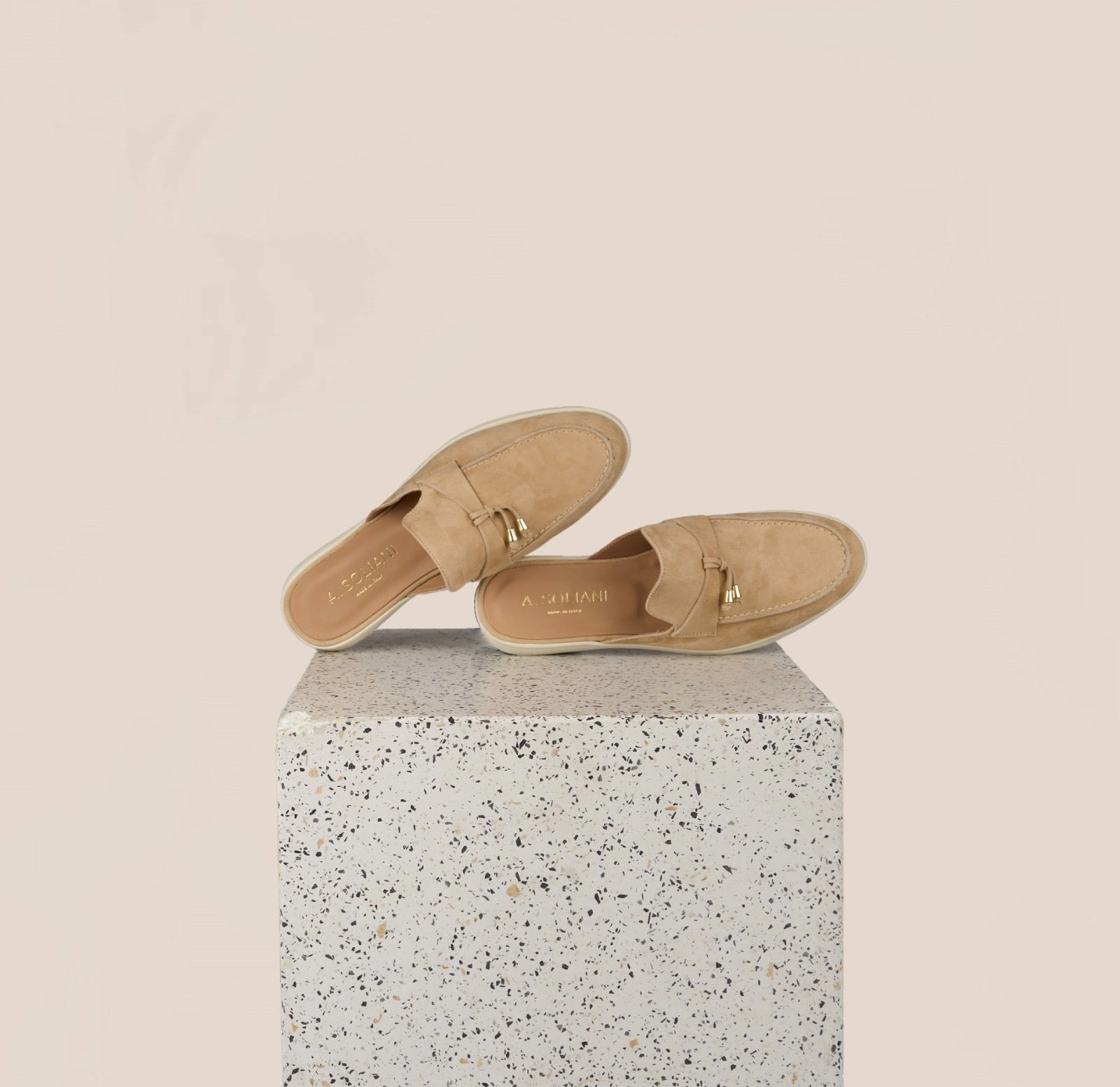 Lace Lock Lisa Slide Sneaker Tassels - Sand