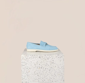 Slip Easy Vegan Leather Lisa Tassels- Sky Blue