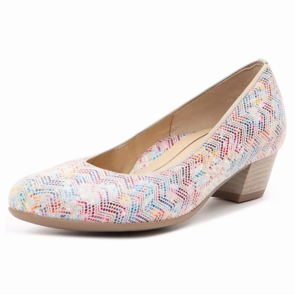 Bold Vibe Comfortable Heel Ara Cardea Multicolor Leather Pump (Women's)