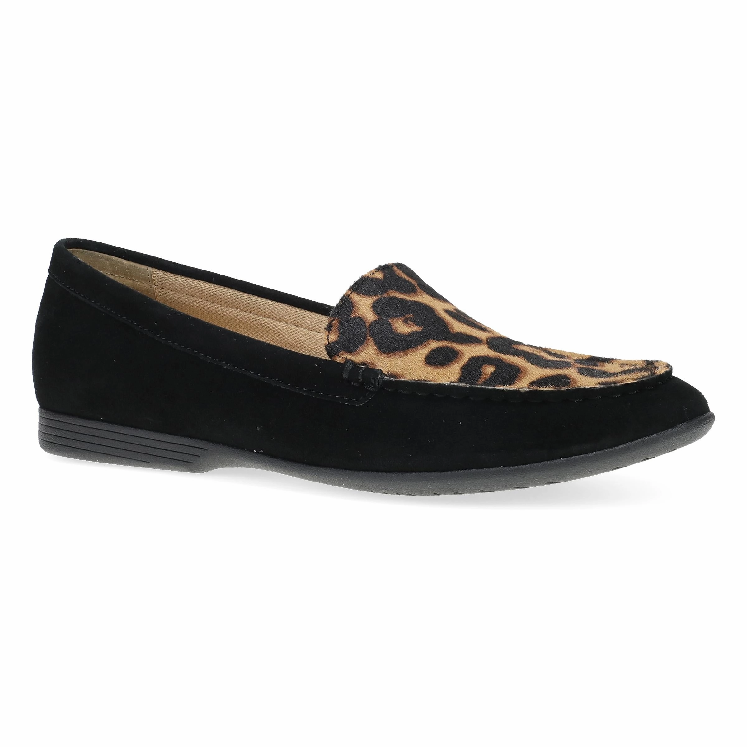 Lorri Black/Leopard Suede Shiny Tone