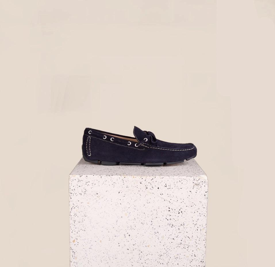 Chic Comfort Matteo Driving Shoe - Navy Suede