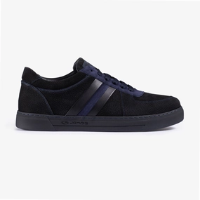 Men's Black Nubuck & Suede Sneaker Comfortable Upper Material