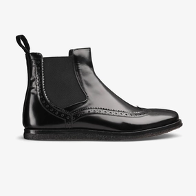 Winter Fashion Men's Black Patent Leather Chelsea Boot