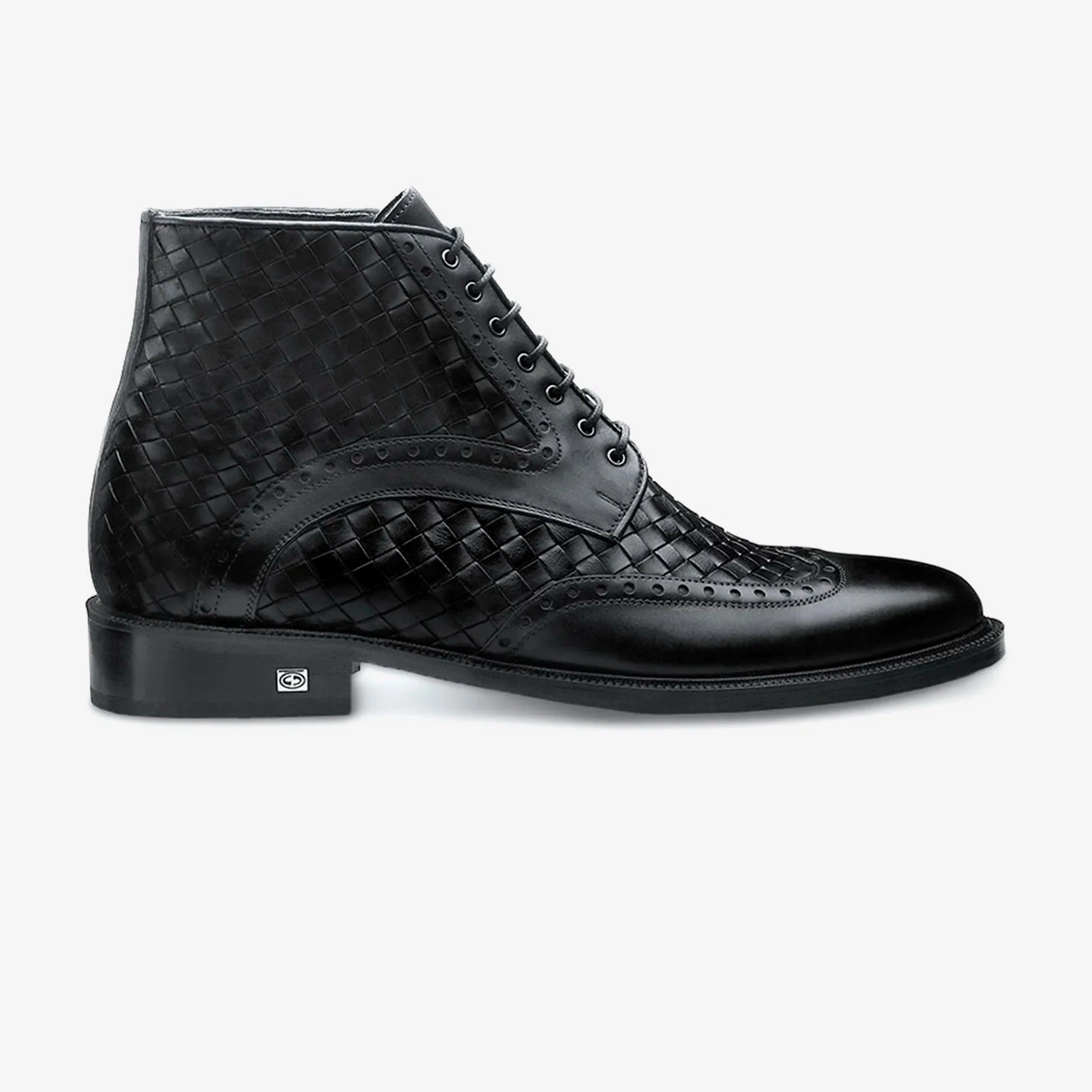 Responsive Midsole Men's Black Woven Leather Boot