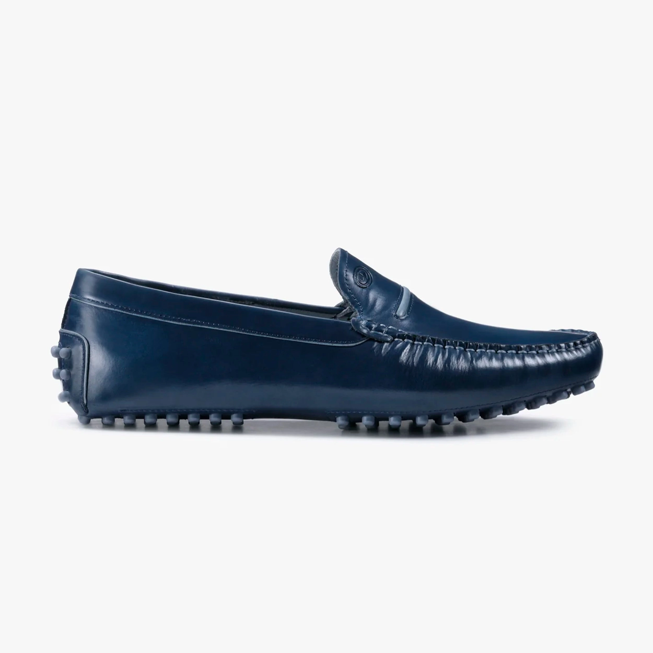 Men??s Navy Blue Leather Driving Moccasin precious