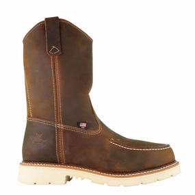 Metallic Accent Men's Thorogood AMERICAN HERITAGE ?C 11" TRAIL CRAZYHORSE SAFETY TOE ?C MOC TOE PULL-ON WELLINGTON