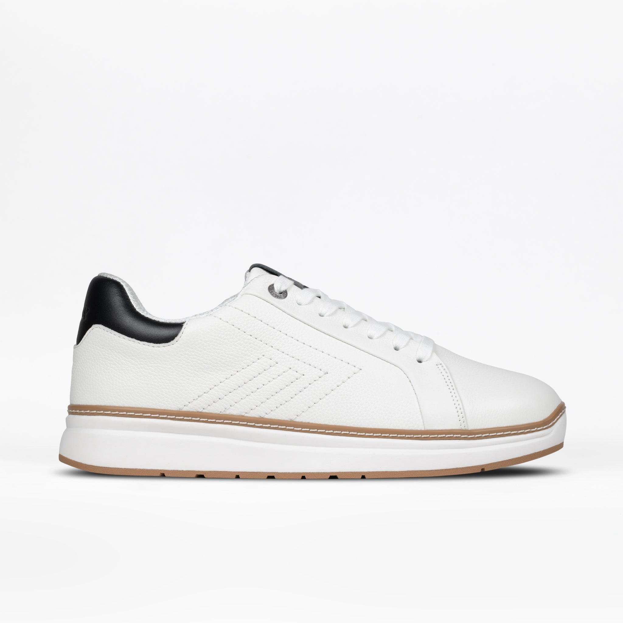 Men's White Leather BILLY Comfort Luxe Breathable Airflow Channels River Cross