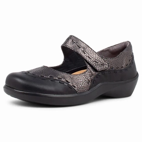 Nordic Ease Chic Walk Ziera Gummibear Black/Antique Pewter Mary Jane (Women's)