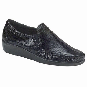 SAS Dream Loafer Black Snake (Women's) Grass Lane