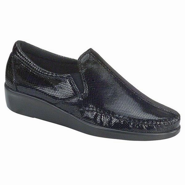 SAS Dream Loafer Black Snake (Women's) Grass Lane