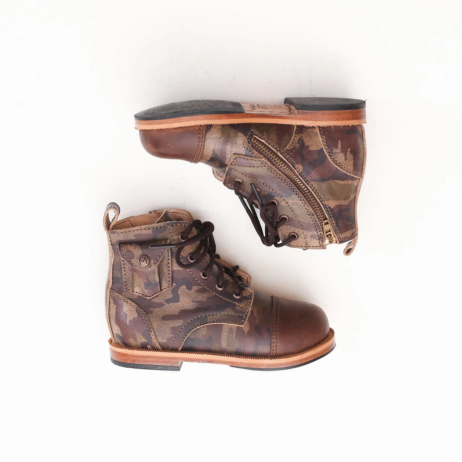 Flexible Frame Snowy Path Functional Form MK2016 - Heirloom Luxe Boots Camo Cafe [Children Leather Boots]
