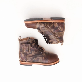 Flexible Frame Snowy Path Functional Form MK2016 - Heirloom Luxe Boots Camo Cafe [Children Leather Boots]