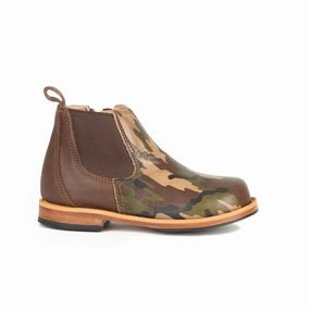 Daily Function Eco Material Rainy Days MK21132 - Chelsea Hawks Camo [Children's Leather Boots]