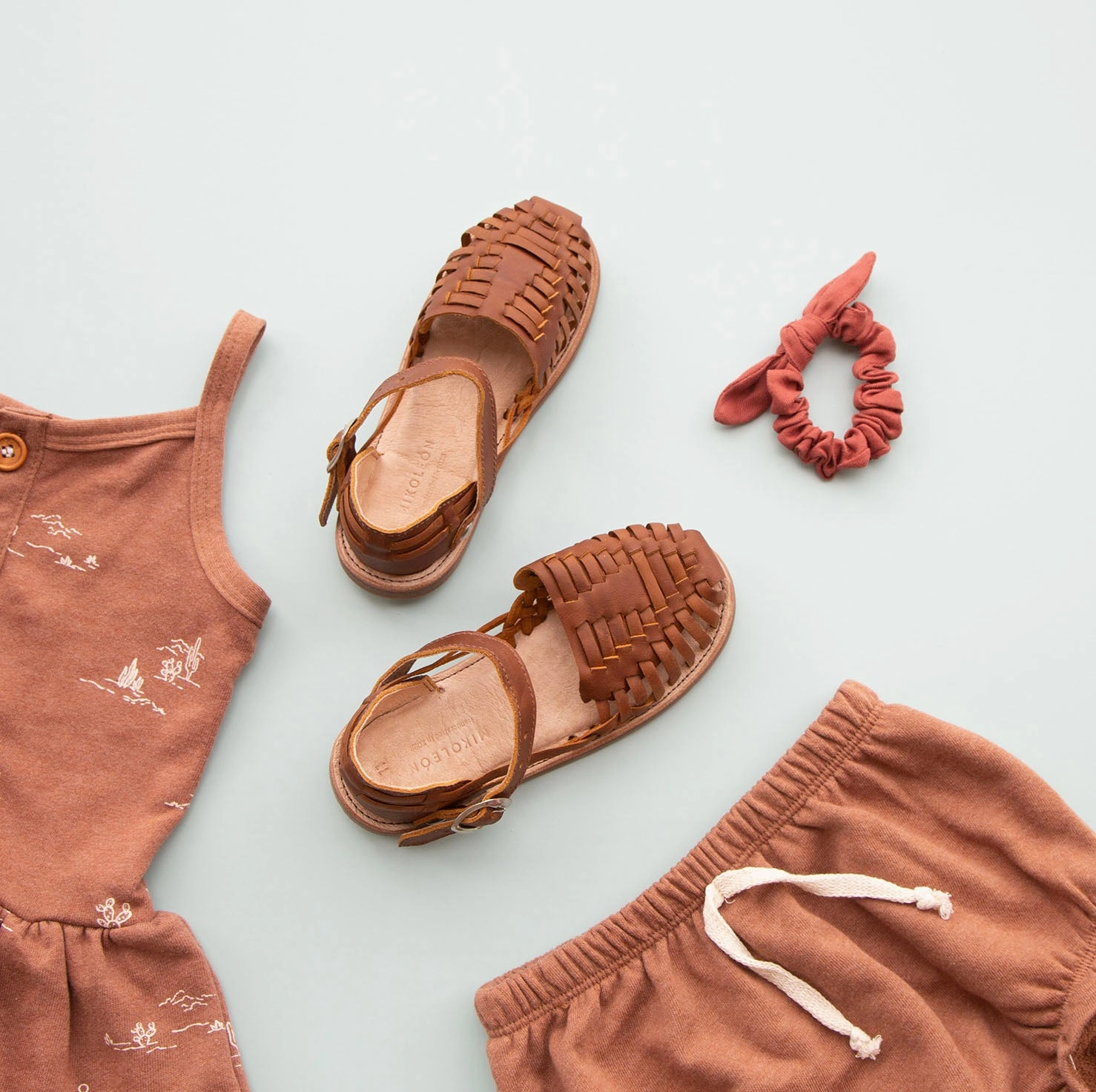 Breathable straps MK21250 - Chitos Brown [Children's Leather Sandals]