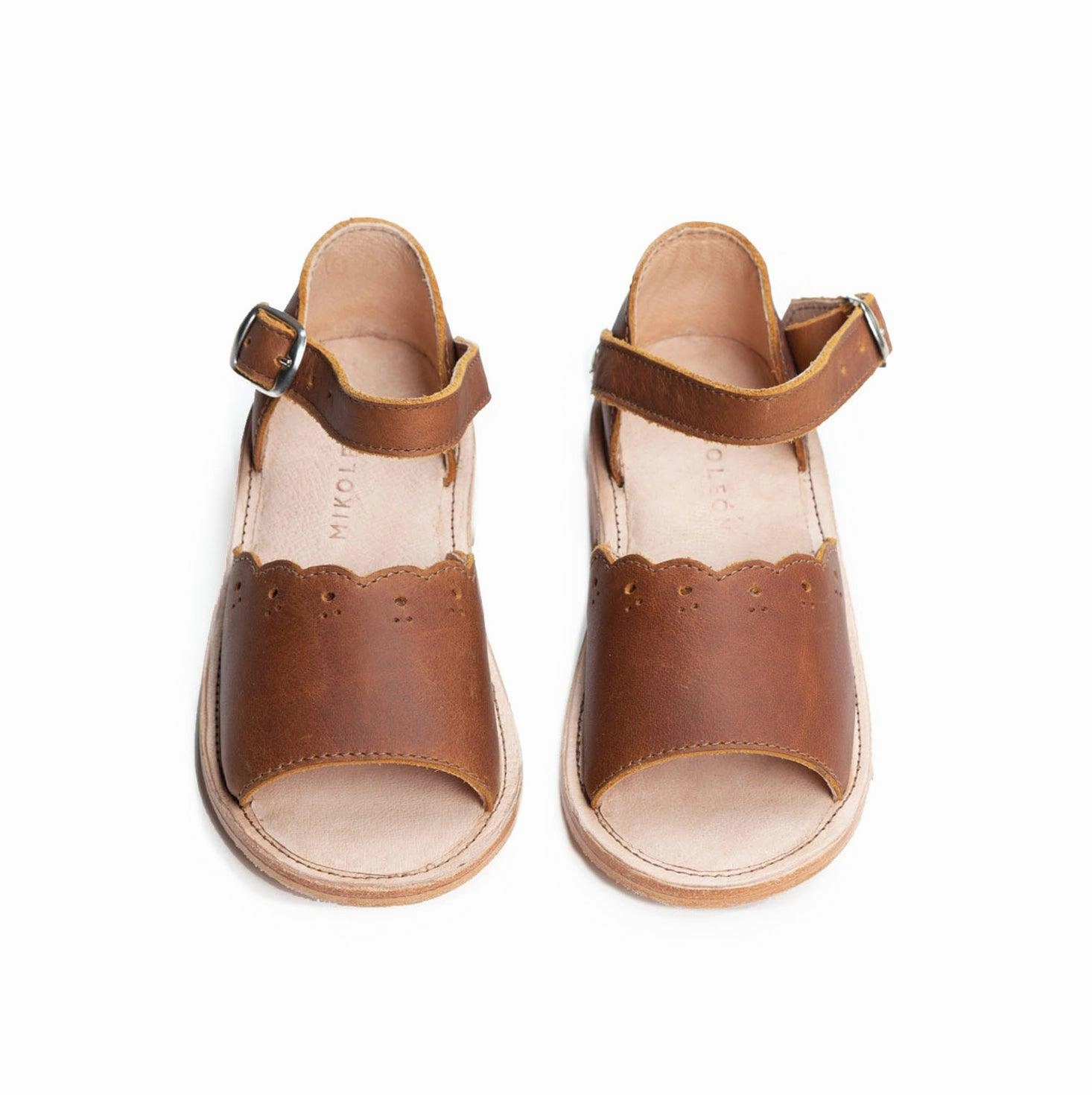 Breathable Flip-flops MK22585 - Bloom Sandals Brown [Children's Leather Sandals]