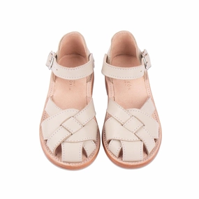 MK22620 - Livingston Sandals Bone [Children's Leather Sandals] Low Profile Footbed Design Ultra Grip Tread Design