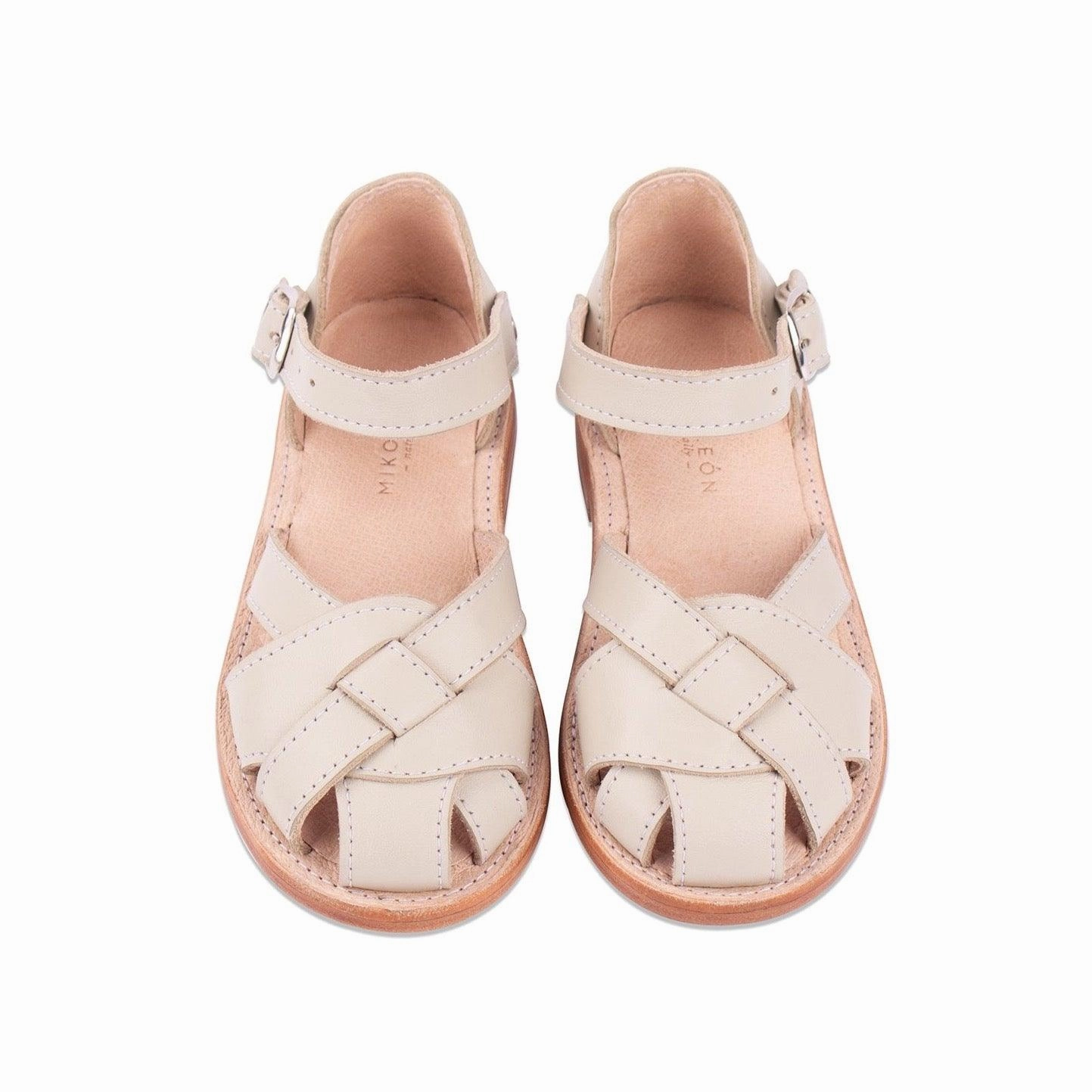 MK22620 - Livingston Sandals Bone [Children's Leather Sandals] Low Profile Footbed Design Ultra Grip Tread Design