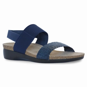 Munro Pisces Navy Sandal (Women's) Canvas Material skin friendly