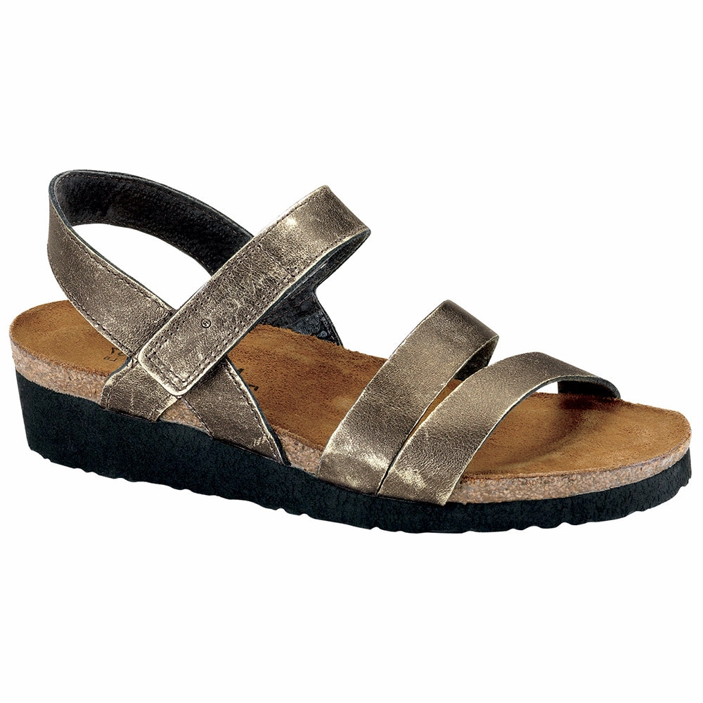 Naot Kayla Metal Leather Sandal (Women's) Wide Fit Design