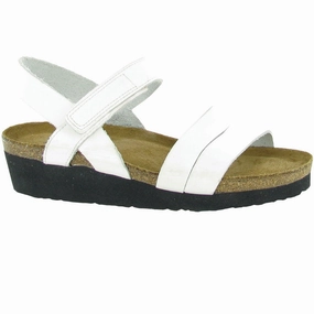 Naot Kayla White Leather Sandal (Women's) Sunday Vibe Contoured Foot Shape