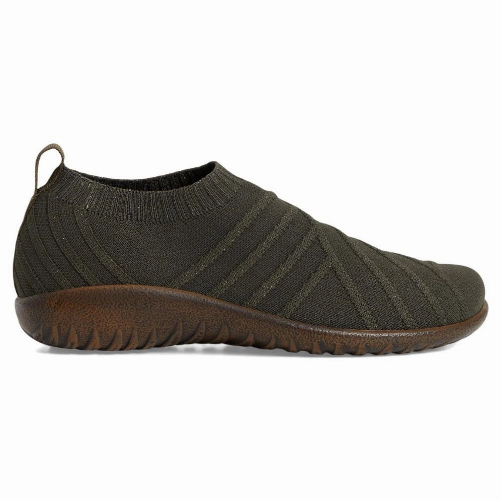 Urban Runner Naot Okahu Olive/Gold Knit Sneaker (Women's)