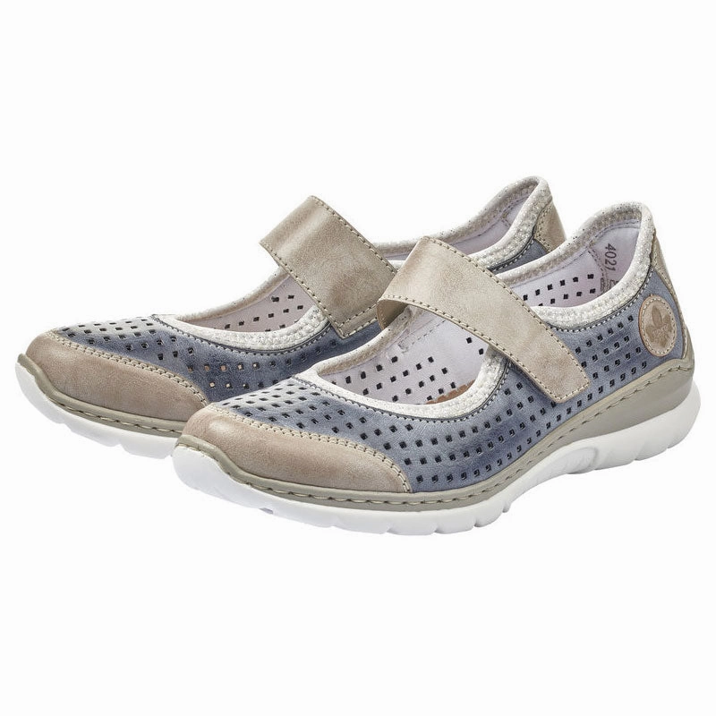 Rieker Nikita B5 Mary Jane Jeans Blue (Women's) Fashion Go